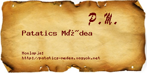 Patatics Médea névjegykártya